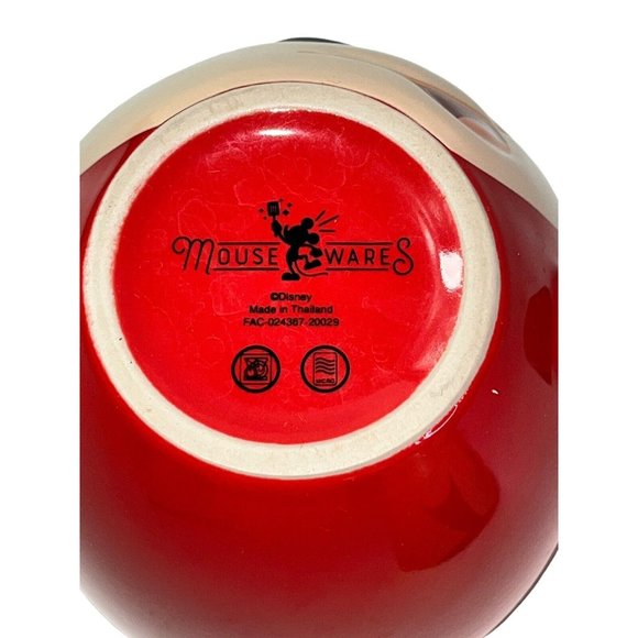 2 Minnie & Mickey Soup Mugs Oversized Coffee Cups Big Faces Red Yellow Disney - Picture 9 of 9